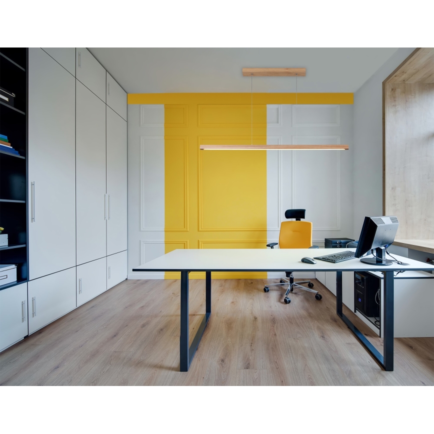 LED-dimmbare Pendelleuchte an Stahlseil SMAL LED/15W/230V Eiche