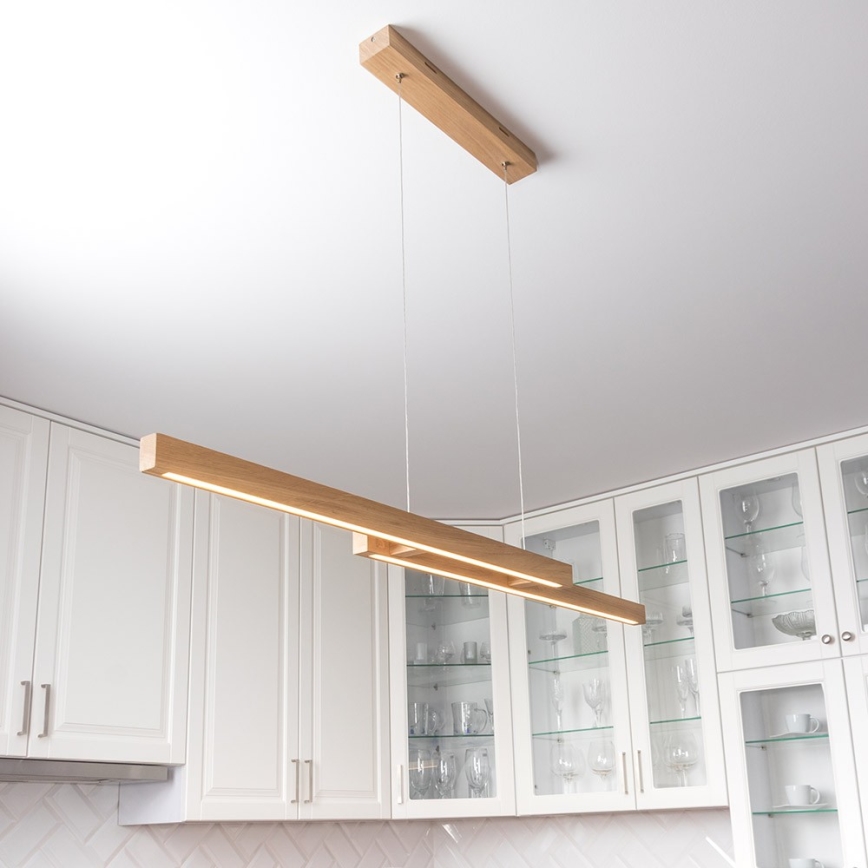 LED dimmbare Hängeleuchte an Kabel SMAL 2xLED/22,5W/230V Eiche