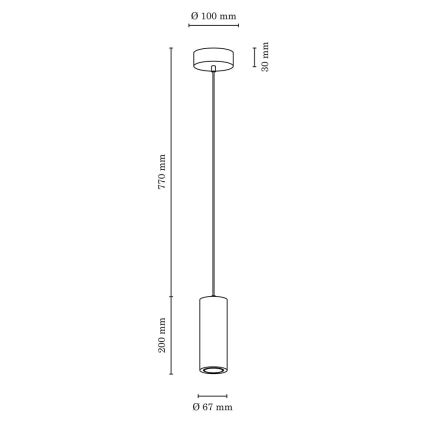 LED-Hängeleuchte PIPE 1xGU10/5W/230V matte Eiche