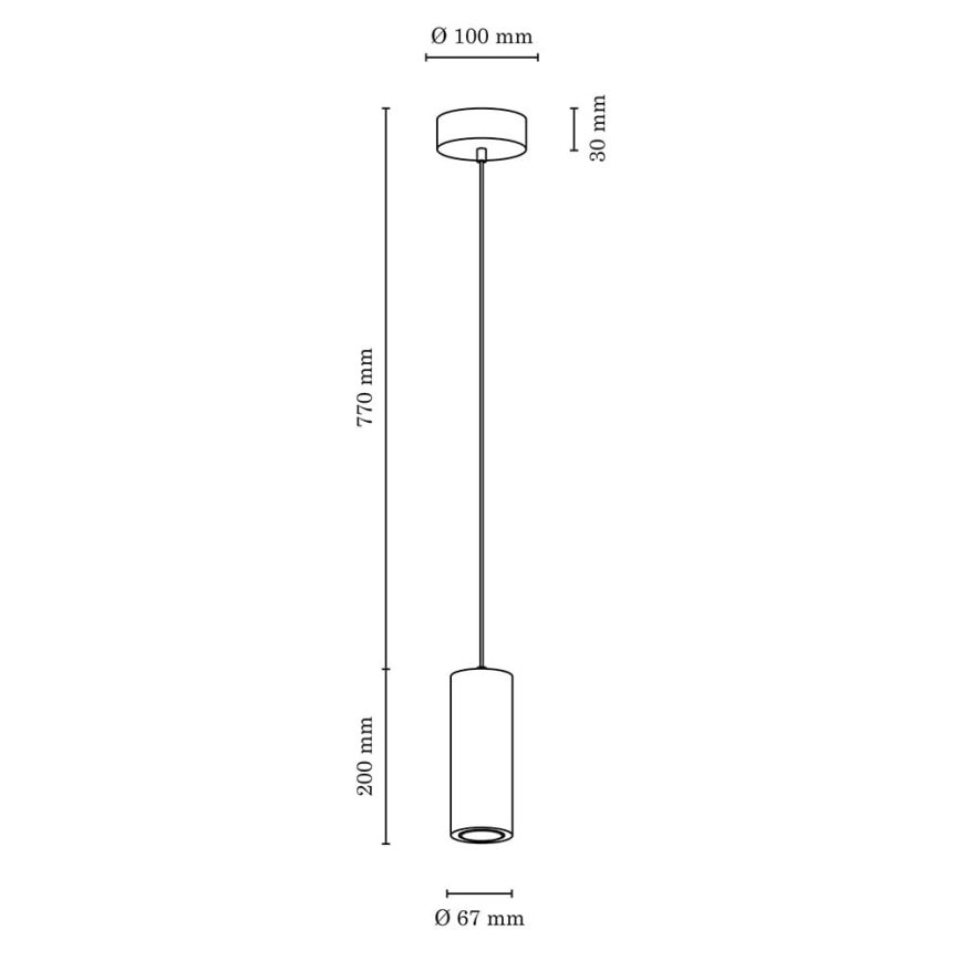 LED-Hängeleuchte PIPE 1xGU10/5W/230V matte Eiche