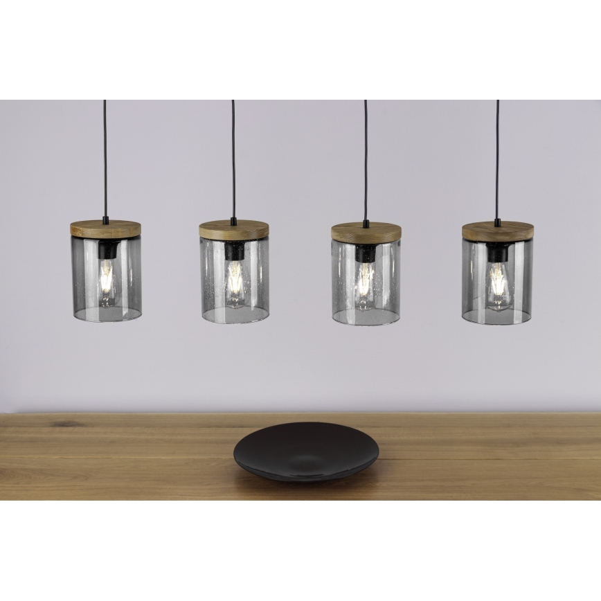 Hängeleuchte an Schnur MONSUN 1xE27/60W/230V Kiefer – FSC-zertifiziert