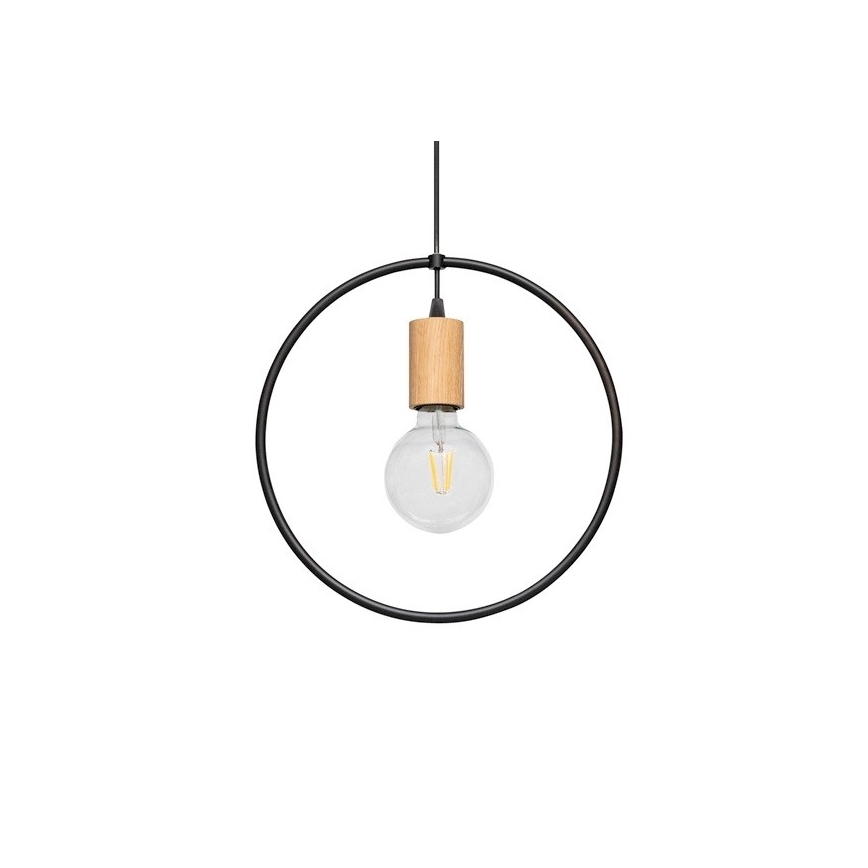 Hängeleuchte an Schnur CARSTEN 1xE27/60W/230V Eiche matt – FSC-zertifiziert