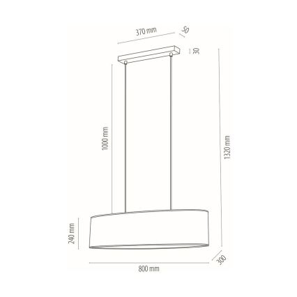 Schnur-Hängeleuchte DOVE 2xE27/40W/230V Eiche – FSC-zertifiziert