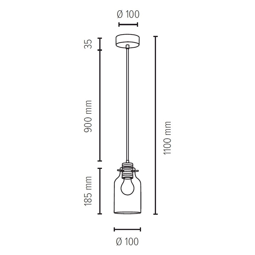 Hängeleuchte an Schnur ALESSANDRO 1xE27/60W/230V – FSC-zertifiziert