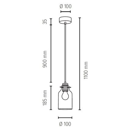 Hängeleuchte an Schnur ALESSANDRO 1xE27/60W/230V – FSC-zertifiziert