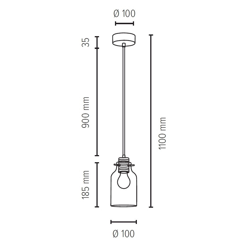 Hängeleuchte an Schnur ALESSANDRO 1xE27/60W/230V – FSC-zertifiziert