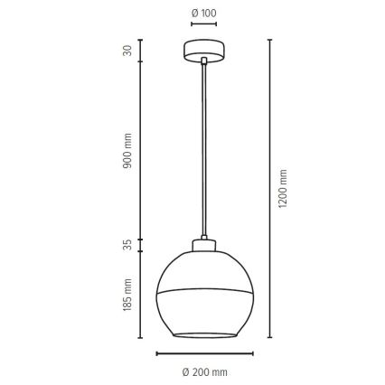 Schnur-Hängeleuchte ALESSANDRO 1xE27/60W/230V – FSC-zertifiziert