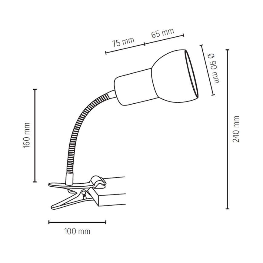 Leuchte mit Klemme SVENDA 1xE27/60W/230V Eiche