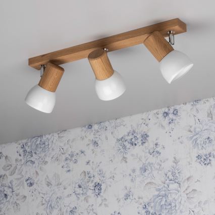 Spot-Einbauleuchte SVENDA 3xE27/60W/230V Eiche