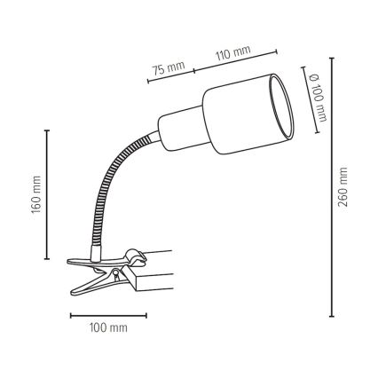 Lampe mit Clip TREEHOUSE 1xE27/25W/230V – FSC-zertifiziert