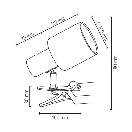 Lampe mit Clip TREEHOUSE 1xE27/25W/230V – FSC-zertifiziert