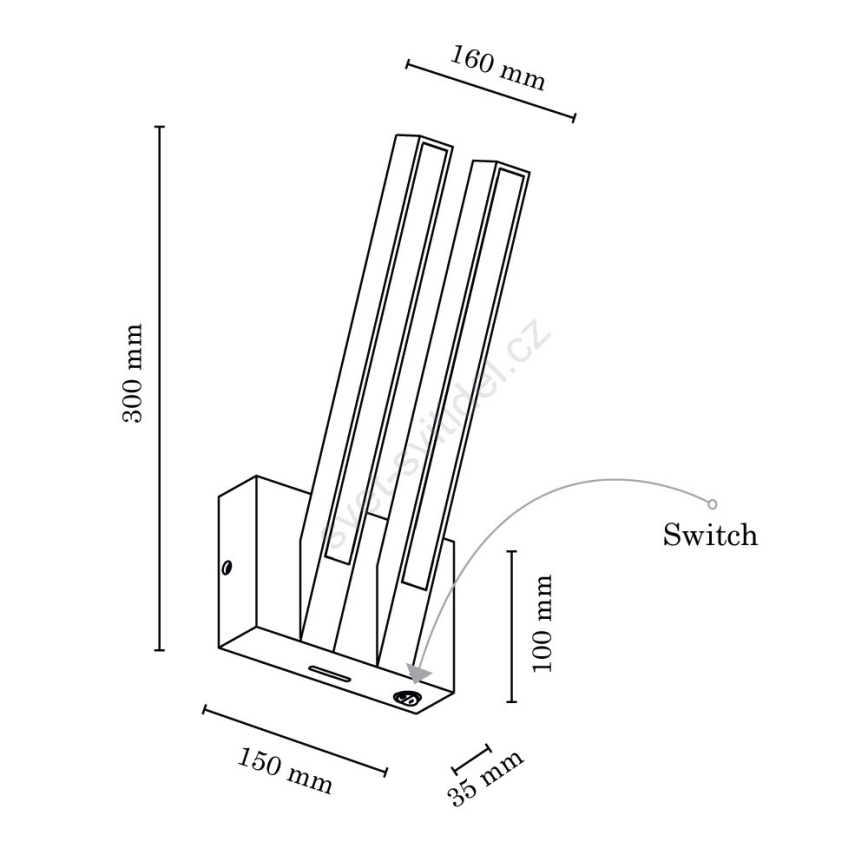LED-Wandleuchte LINUS 2xLED/3W/230V matte Eiche