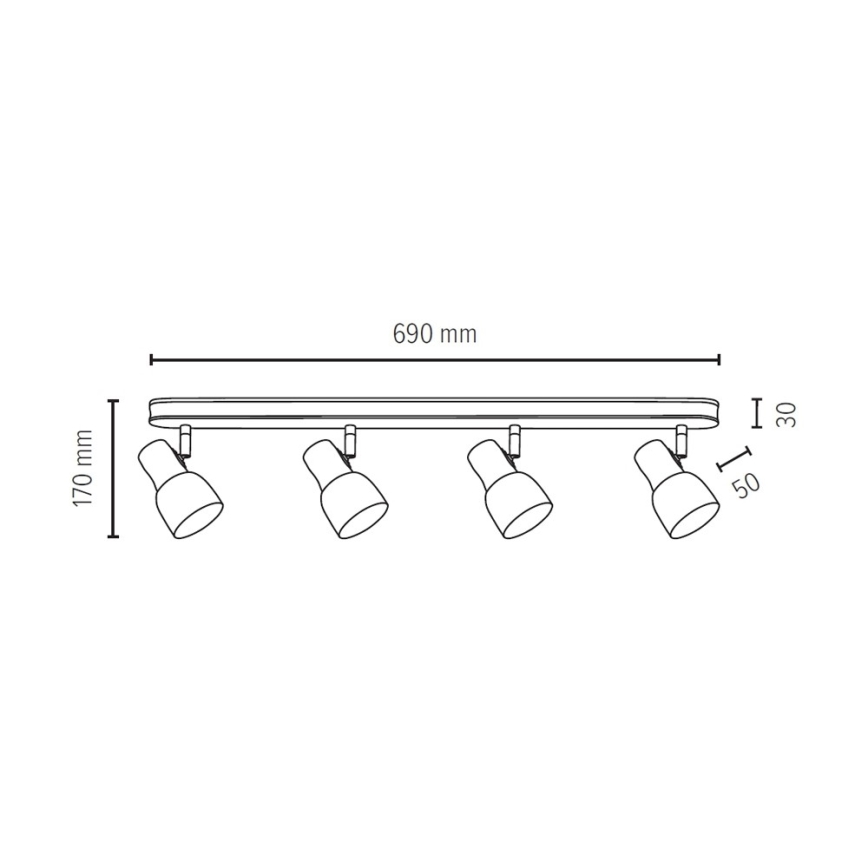 Strahler SVANTJE 4xE14/40W/230V – FSC-zertifiziert