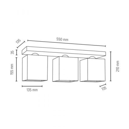 Deckenleuchte GREAT 3xE27/25W/230V – FSC-zertifiziert