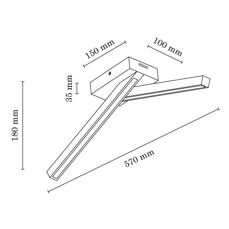 LED-Aufbauleuchte LINUS 2xLED/4,5W/230V Eiche matt – FSC-zertifiziert