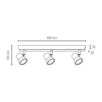 LED Einbauleuchte VENLA 3xGU10/5W/230V Eiche