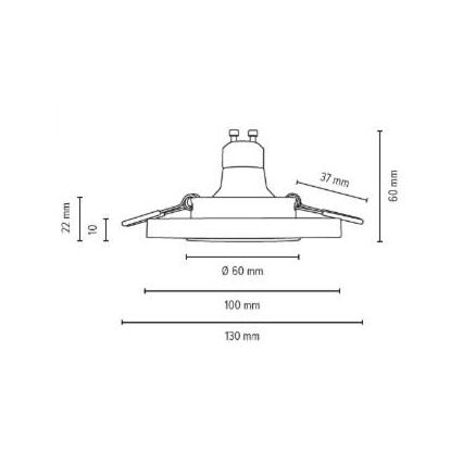LED-Einbauleuchte VITAR 1xGU10/5W/230V CRI 90 Beton – FSC-zertifiziert