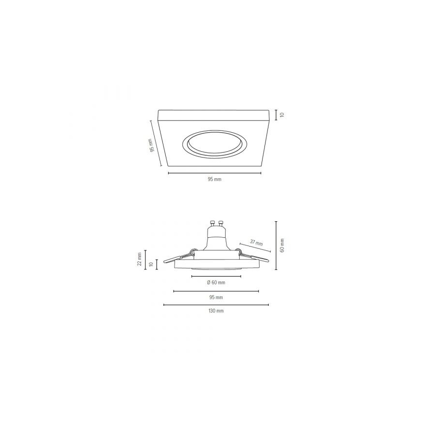 LED-Einbauleuchte VITAR 1xGU10/5W/230V CRI 90 Eiche – FSC-zertifiziert