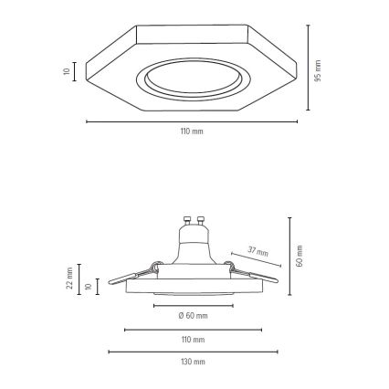 LED-Einbauleuchte VITAR 1xGU10/5W/230V – FSC-zertifiziert