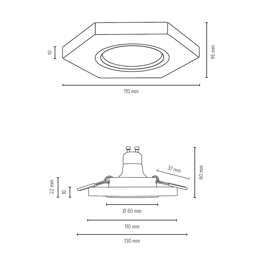 LED-Einbauleuchte VITAR 1xGU10/5W/230V CRI 90 Buche – FSC-zertifiziert