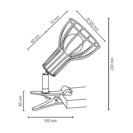 Lampe mit Clip MEGAN 1xE14/40W/230V – FSC-zertifiziert