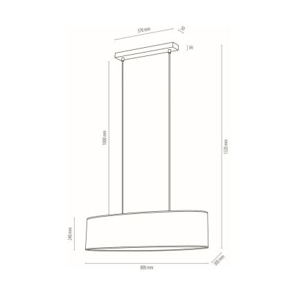 Schnur-Hängeleuchte BOHO 2xE27/40W/230V Eiche – FSC-zertifiziert