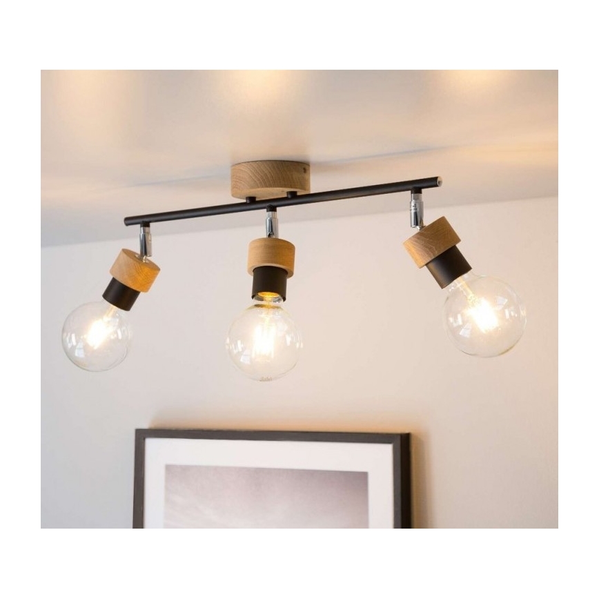 Strahler MARJOLAINE 3xE27/25W/230V Eiche – FSC-zertifiziert