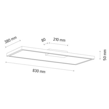 Dimmbare LED-Deckenleuchte RAMME LED/34W/230V Eiche – FSC-zertifiziert