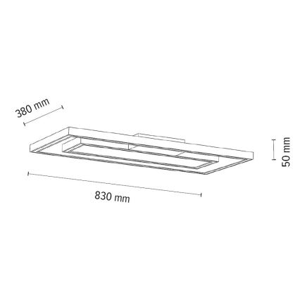 Dimmbare LED-Deckenleuchte RAMME 2xLED/28,5W/230V Eiche – FSC-zertifiziert