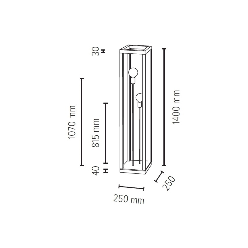 Stehlampe KAGO 2xE27/60W/230V Eiche matt – FSC-zertifiziert