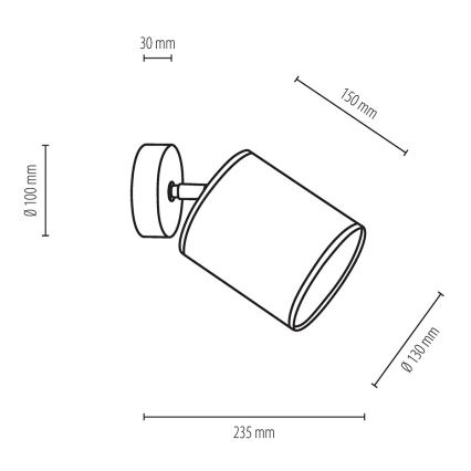 Wandstrahler APRILLIA 1xE27/25W/230V Eiche weiß – FSC-zertifiziert