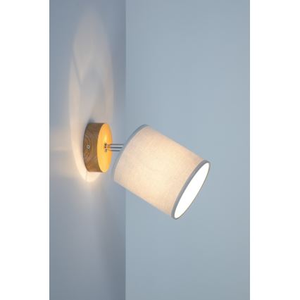 Wandstrahler APRILLIA 1xE27/25W/230V Eiche, grau