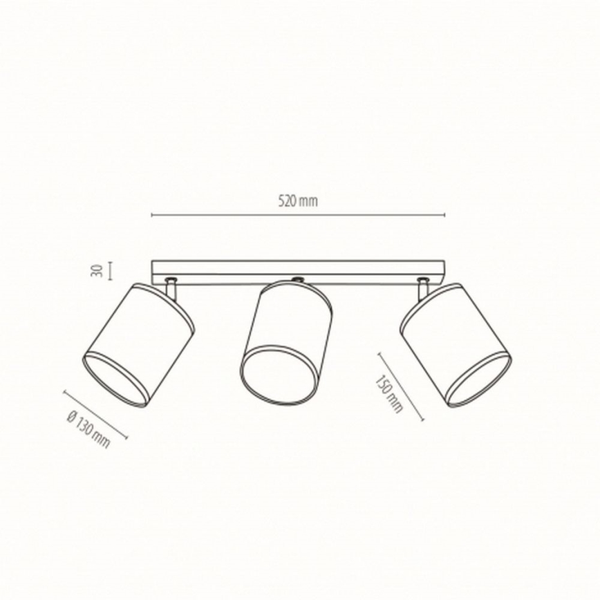 Decken-Einbauleuchte JUTE 3xE27/25W/230V