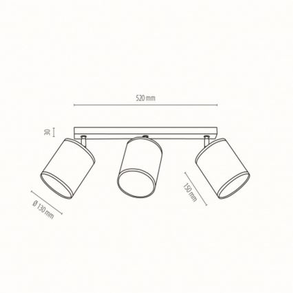 Decken-Einbauleuchte JUTE 3xE27/25W/230V