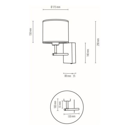 Wandlampe BOHO 1xE27/25W/230V Eiche – FSC-zertifiziert