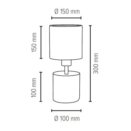 Tischlampe STRONG ROUND 1xE27/25W/230V – FSC-zertifiziert