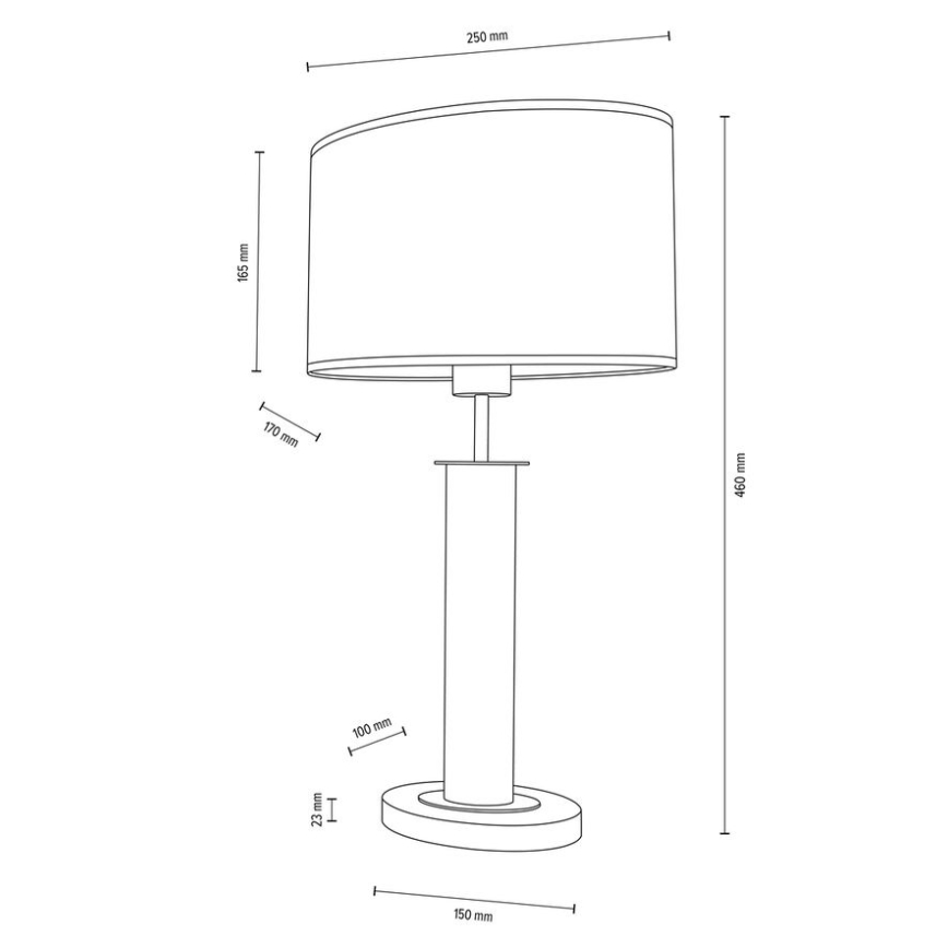 Tischlampe MERCEDES 1xE27/40W/230V 46 cm cremefarben/Eiche – FSC-zertifiziert