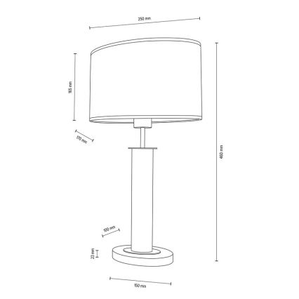 Tischlampe MERCEDES 1xE27/40W/230V 46 cm weiß/Eiche – FSC-zertifiziert