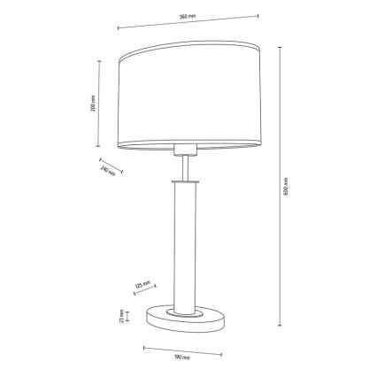 Tischlampe MERCEDES 1xE27/40W/230V 60 cm weiß/Eiche – FSC-zertifiziert