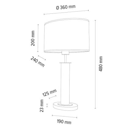 Tischlampe MERCEDES 1xE27/40W/230V 46 cm braun/Eiche – FSC-zertifiziert