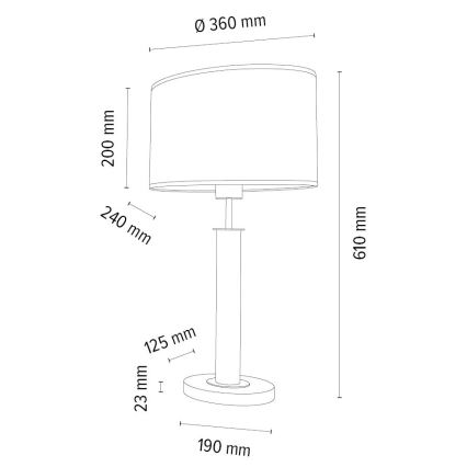 Tischlampe MERCEDES 1xE27/40W/230V 60 cm braun/Eiche – FSC-zertifiziert