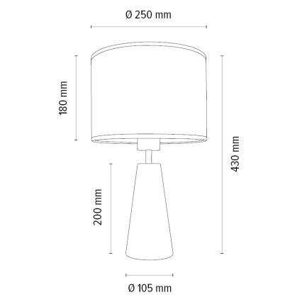 Tischlampe MERCEDES 1xE27/40W/230V d 43 cm braun/Eiche – FSC-zertifiziert