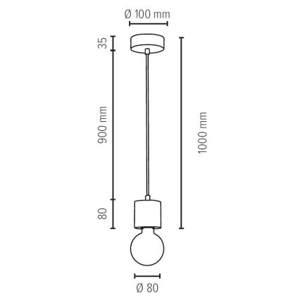 Deckenleuchte an Kabel PINO 1xE27/60W/230V Kiefer