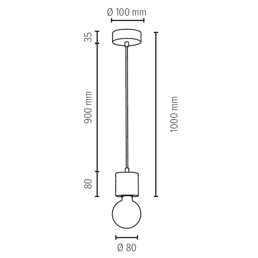 Deckenleuchte an Kabel PINO 1xE27/60W/230V Kiefer