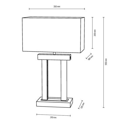 Dimmbare LED-Tischlampe HAKON 1xE27/40W+2xLED/7,5W/230V 55 cm Eiche – FSC-zertifiziert