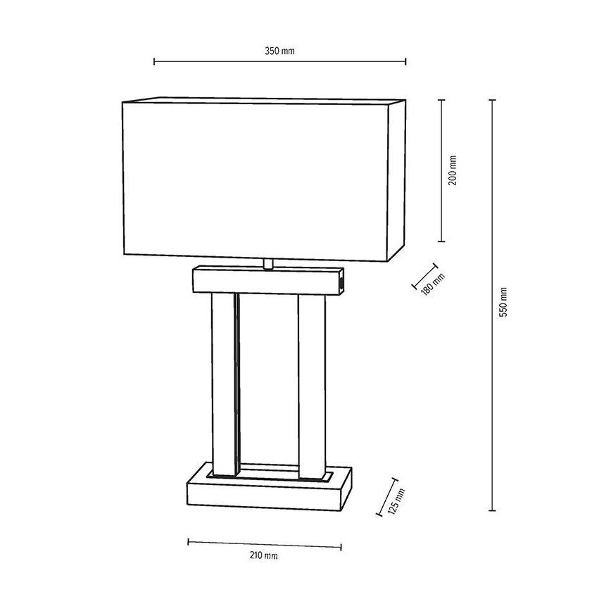 Dimmbare LED-Tischlampe HAKON 1xE27/40W+2xLED/7,5W/230V 55 cm Eiche – FSC-zertifiziert