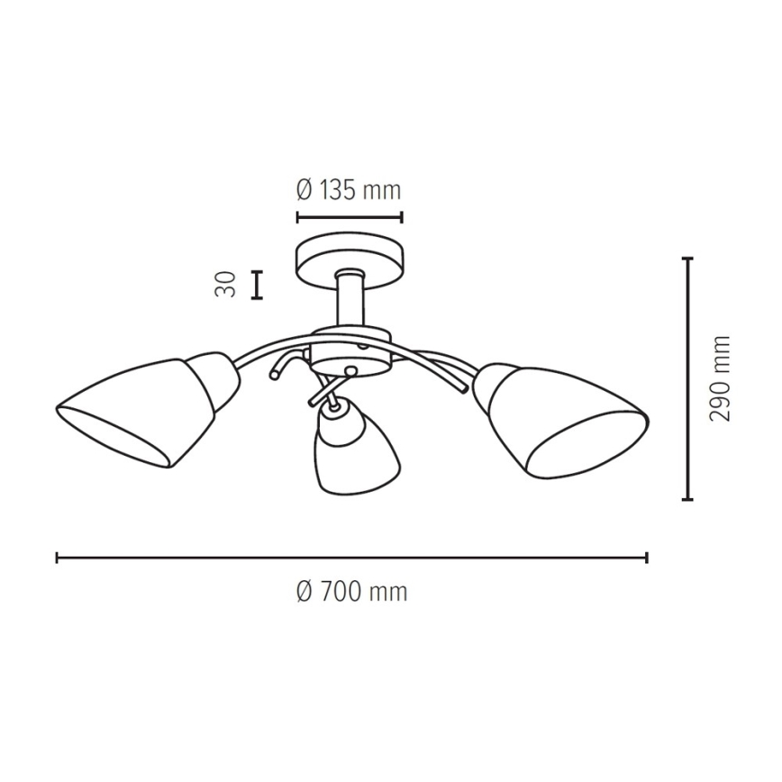 Spot-Light 8141374 - Deckenleuchte VILETTA 3xE27/60W/230V