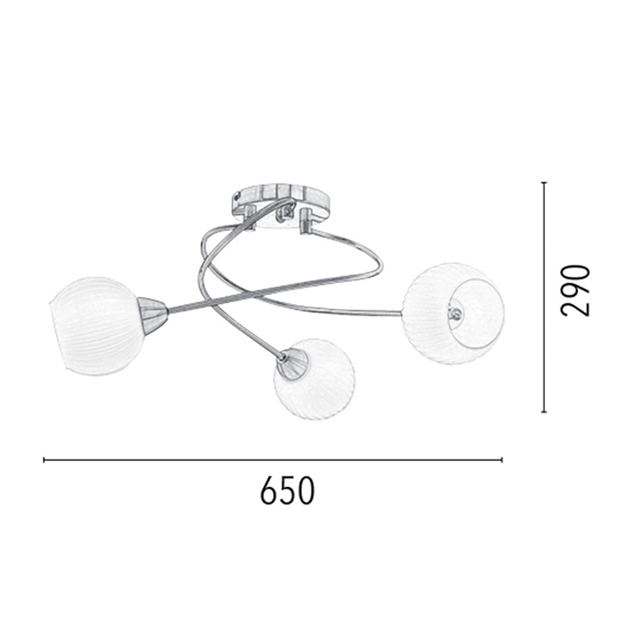 Aufbauleuchte PAVIA 3xE27/60W/230V – FSC-zertifiziert