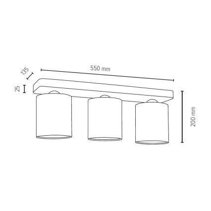 Deckenleuchte JENTA 3xE27/25W/230V – FSC-zertifiziert