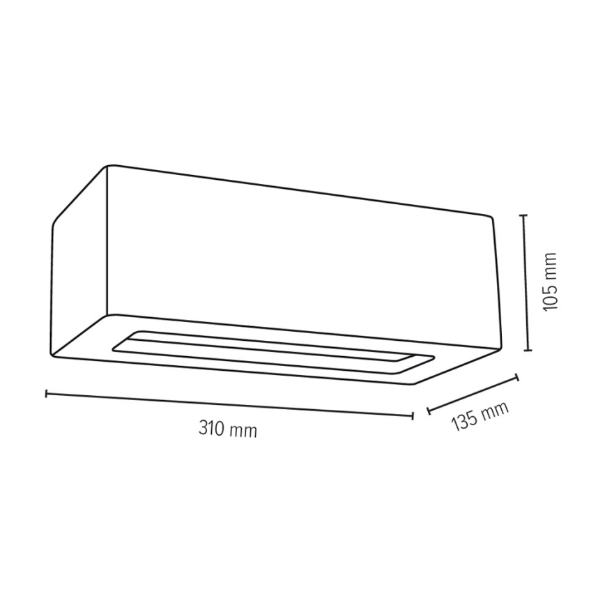 Wandleuchte BLOCK 1xE27/40W/230V Beton